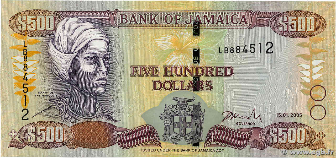 500 Dollars JAMAICA  2005 P.85c UNC