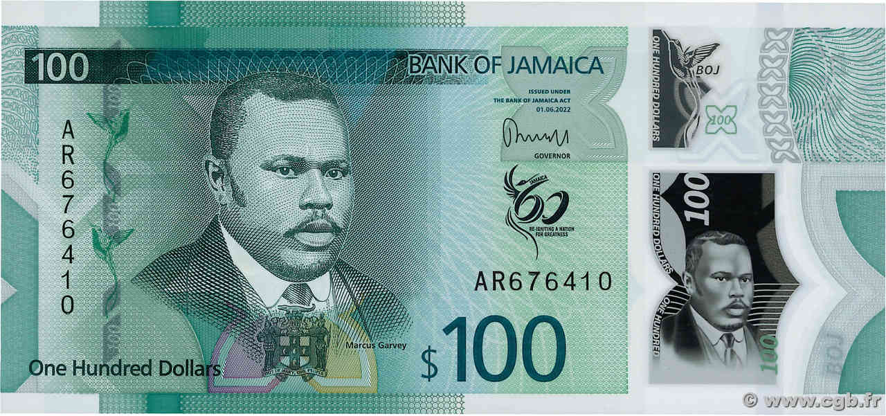 100 Dollars Commémoratif GIAMAICA  2022 P.97 FDC