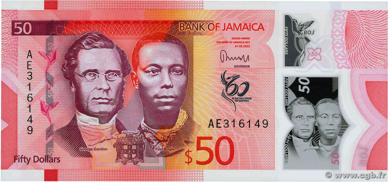 50 Dollars Commémoratif JAMAÏQUE  2022 P.96 NEUF