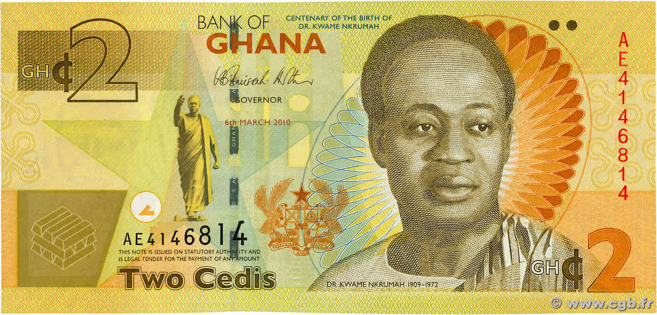 2 Cedis Commémoratif GHANA  2010 P.37Aa NEUF