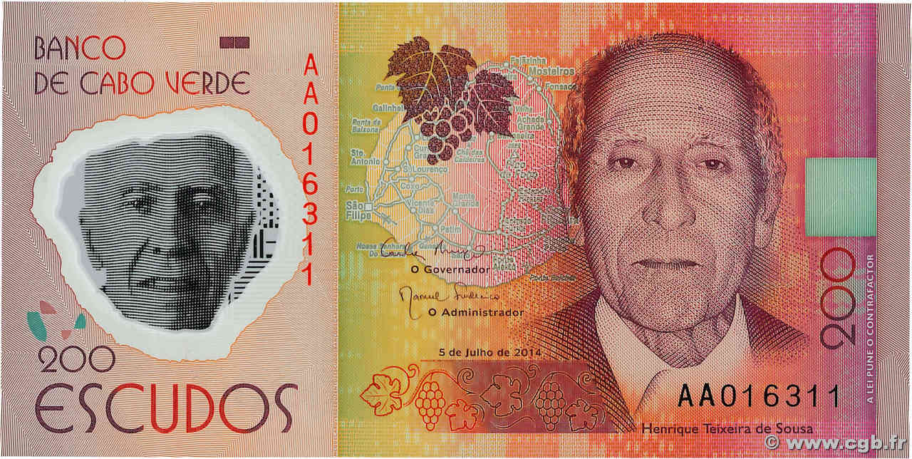 200 Escudos CABO VERDE  2014 P.71 FDC