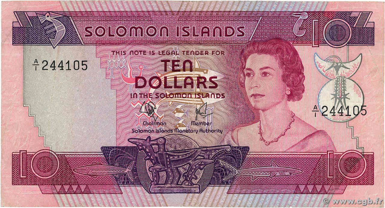 10 Dollars SOLOMON-INSELN  1977 P.07a S