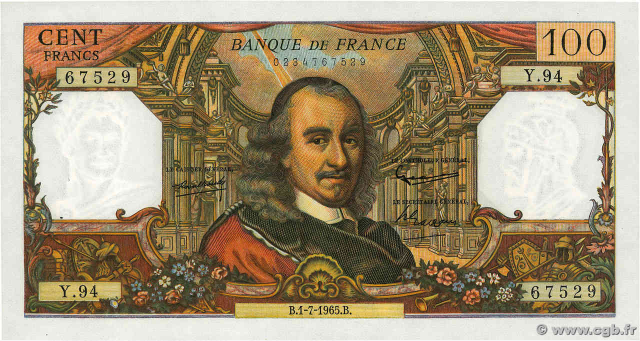 100 Francs CORNEILLE FRANCIA  1965 F.65.08 EBC+