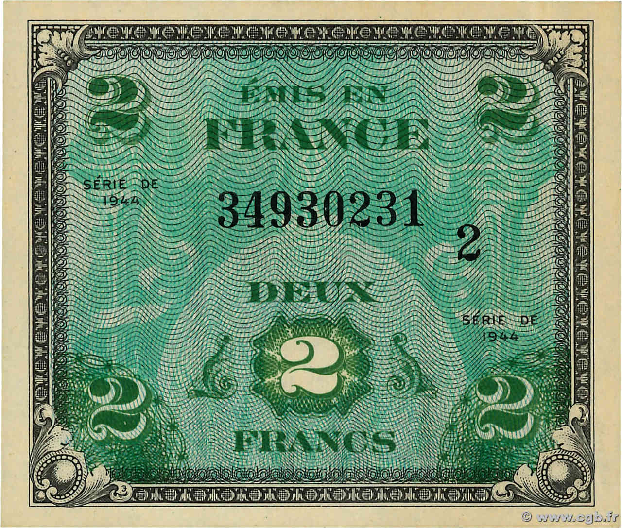 2 Francs DRAPEAU FRANCIA  1944 VF.16.02 SPL+