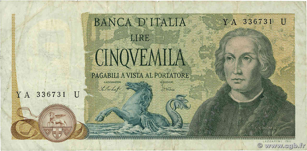 5000 Lire ITALIE  1977 P.102c TB