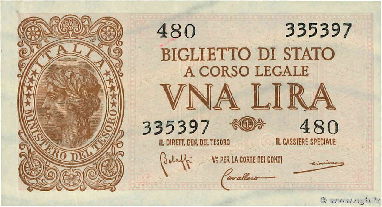 1 Lire ITALIA  1944 P.029a EBC