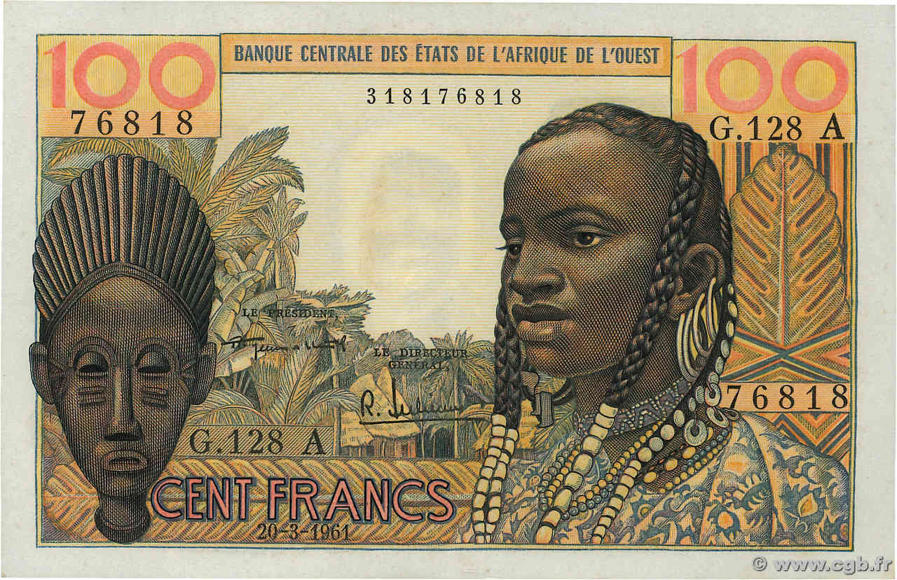 100 Francs ÉTATS DE L AFRIQUE DE L OUEST  1961 P.101Aa SUP