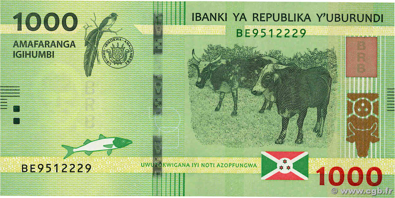 1000 Francs BURUNDI  2021 P.51 NEUF