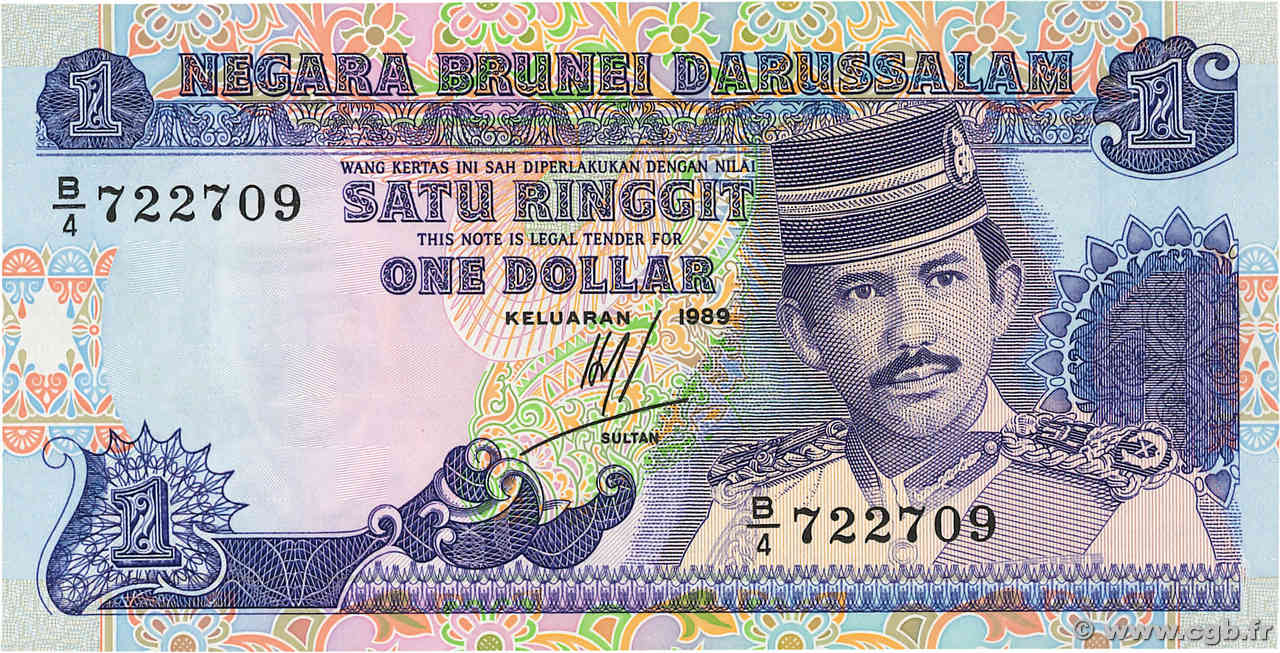 1 Ringgit - 1 Dollar BRUNEI  1989 P.13a NEUF