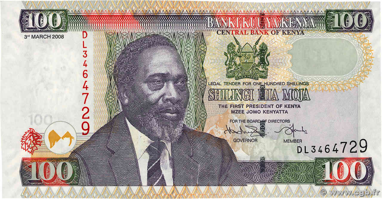 100 Shillings KENYA  2008 P.48c SPL