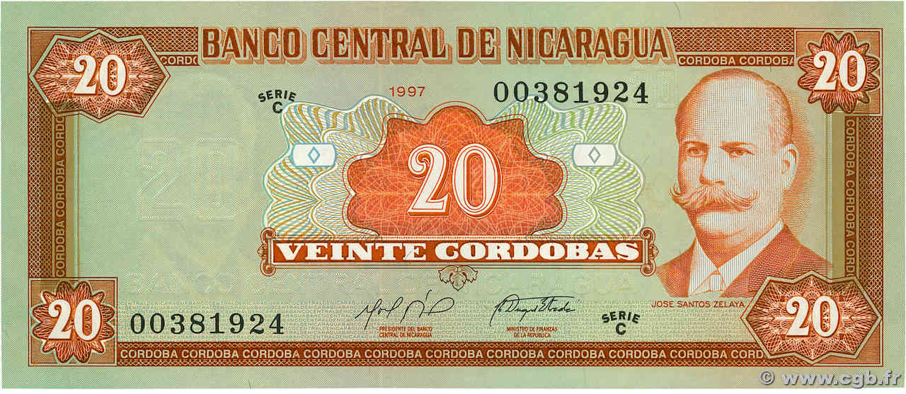 20 Cordobas NICARAGUA  1997 P.185 pr.NEUF