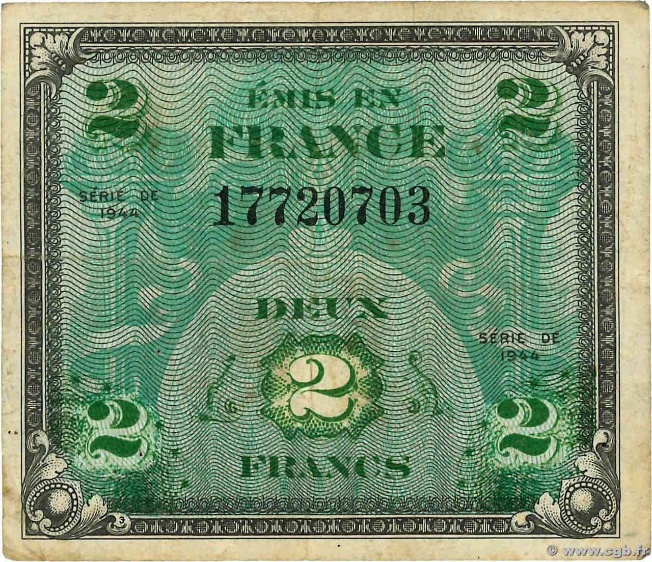 2 Francs DRAPEAU FRANCE  1944 VF.16.01 F