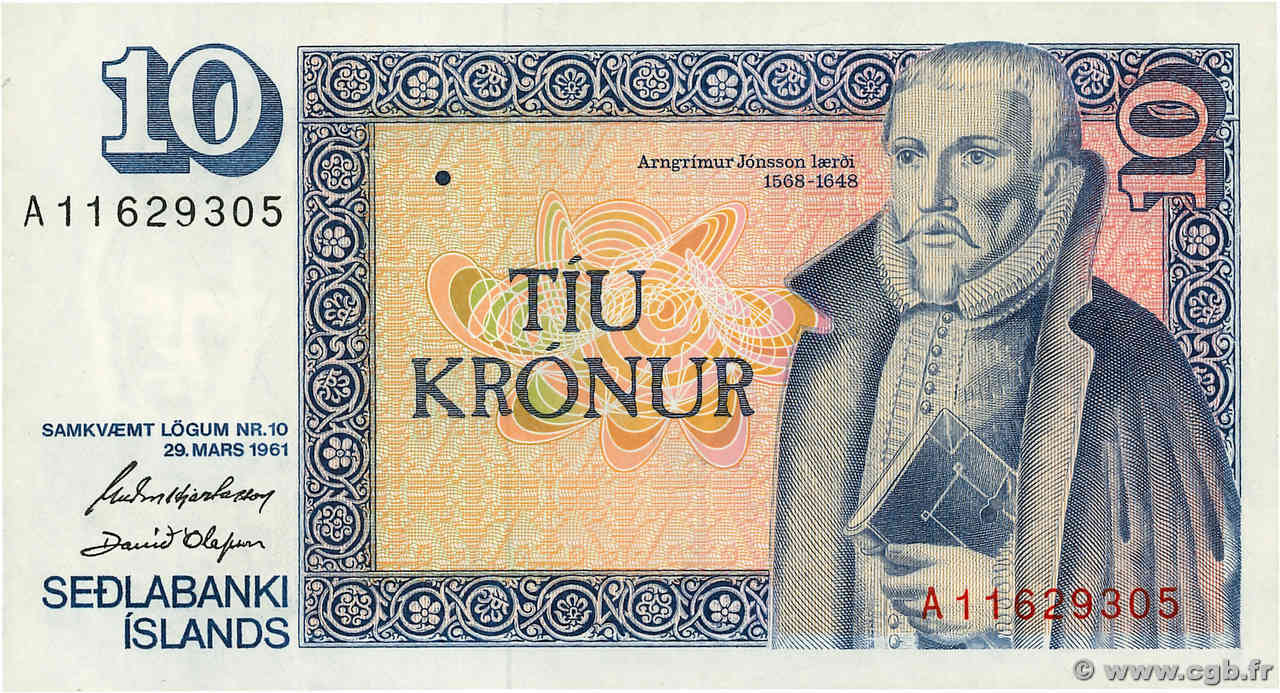 10 Kronur ISLANDE  1961 P.48a NEUF