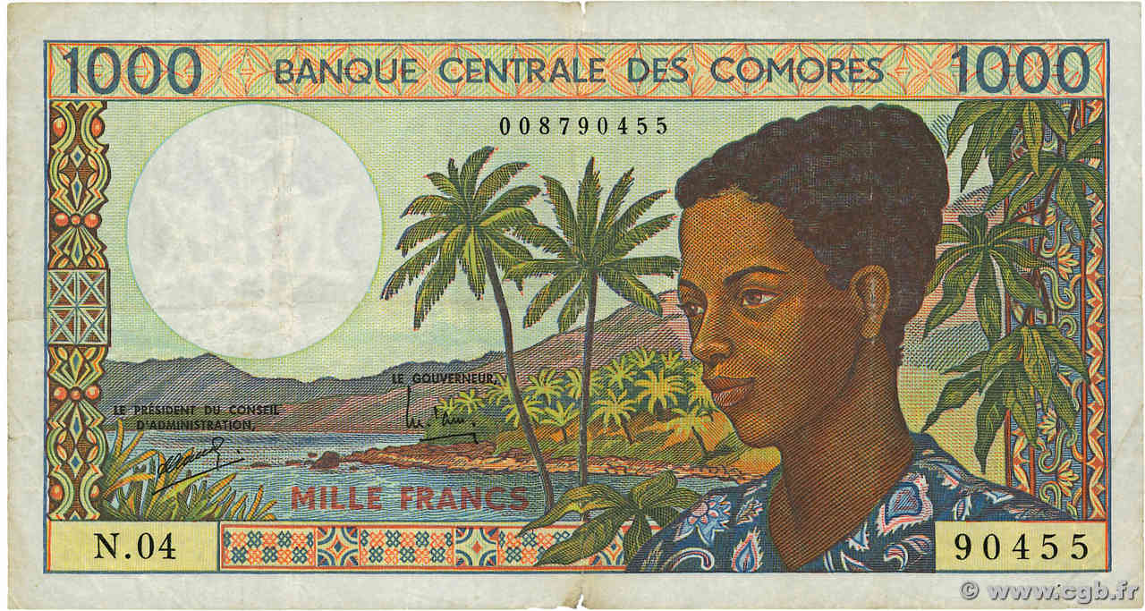 1000 Francs COMORAS  1994 P.11b RC+