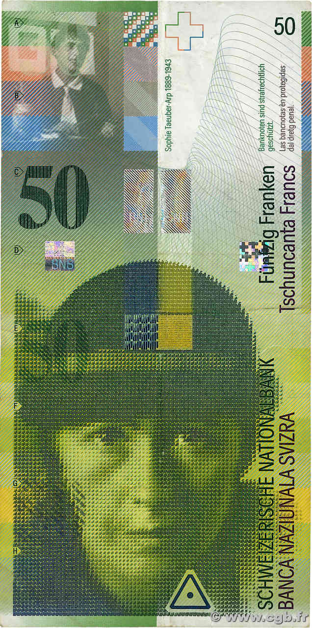 50 Francs SWITZERLAND  2002 P.71a F