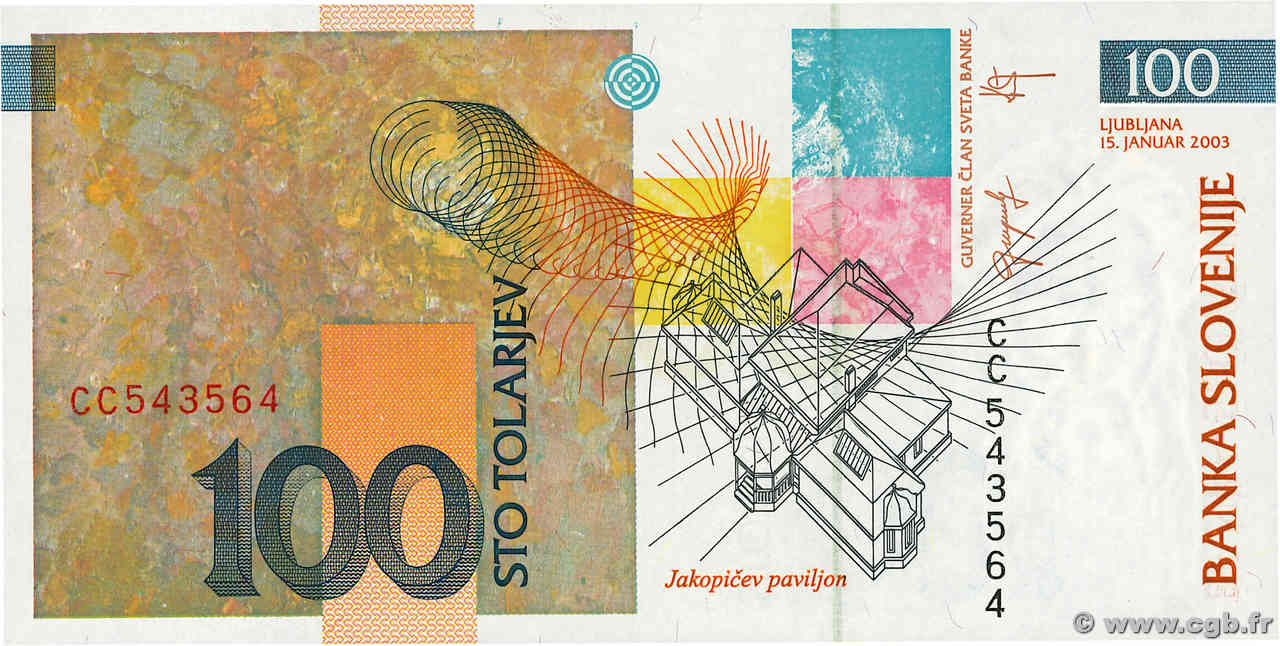 100 Tolarjev Commémoratif SLOVÉNIE  2004 P.28 NEUF