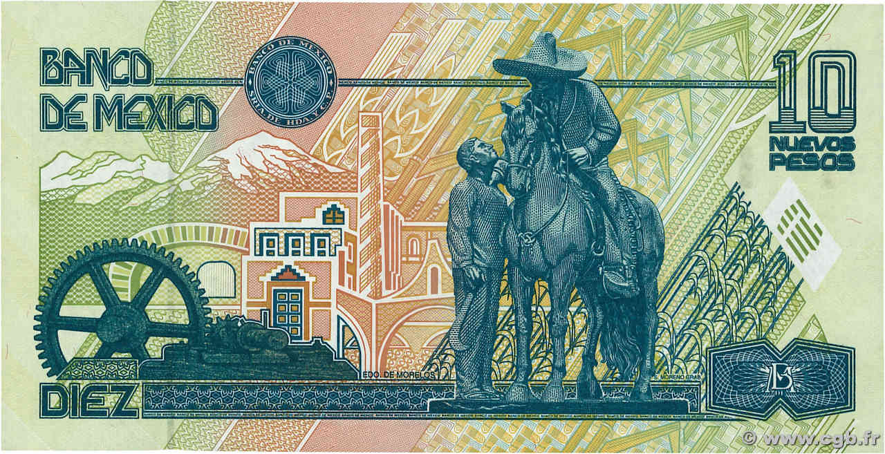 10 Nuevos Pesos MEXICO  1992 P.099 UNC