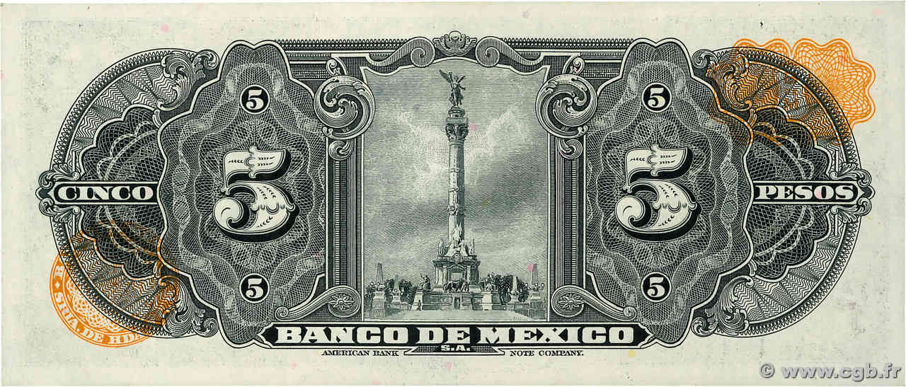 5 Pesos MEXICO  1970 P.060k FDC