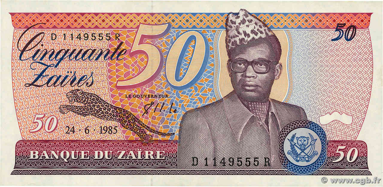 50 Zaïres ZAIRE  1985 P.28b BB