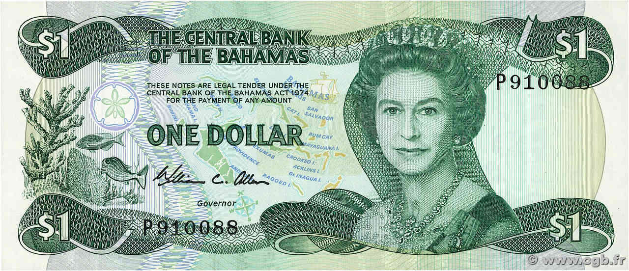 1 Dollar BAHAMAS  1984 P.43a VZ