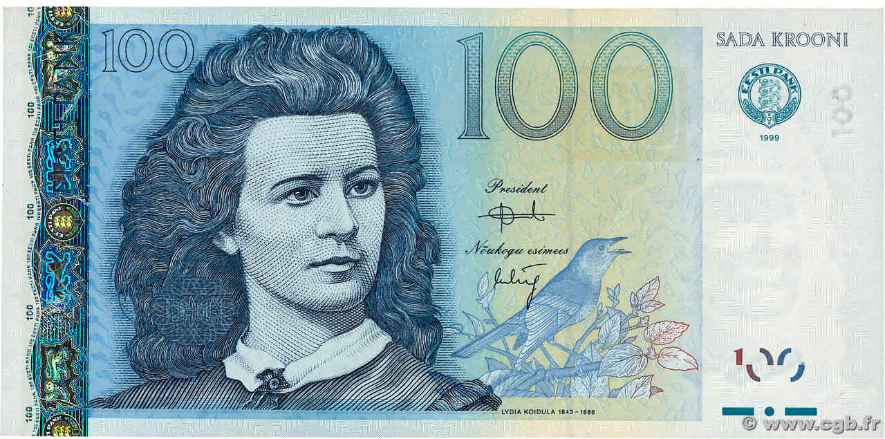 100 Krooni ESTONIA  1999 P.82a VF+