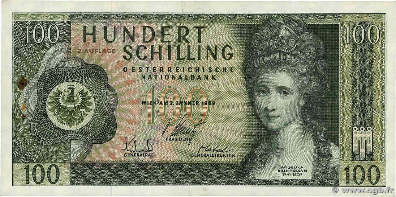 100 Schilling AUTRICHE  1969 P.146 pr.SUP