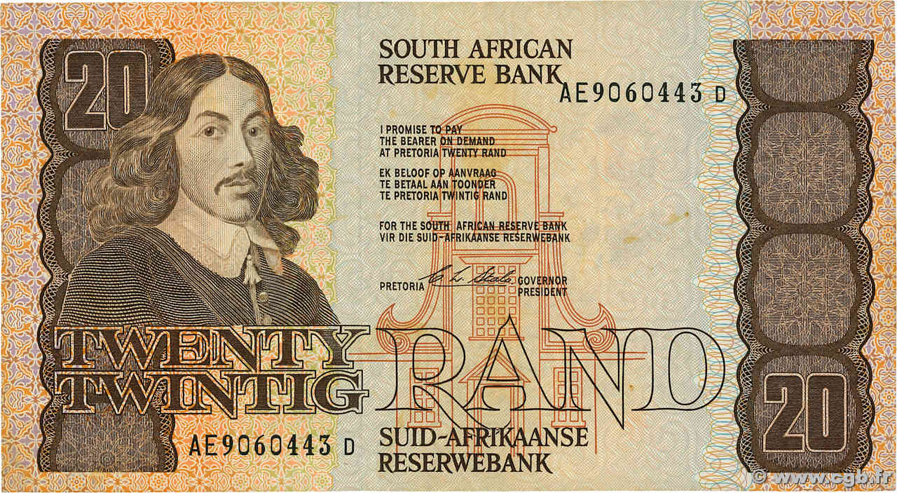 20 Rand SOUTH AFRICA  1982 P.121e VF+