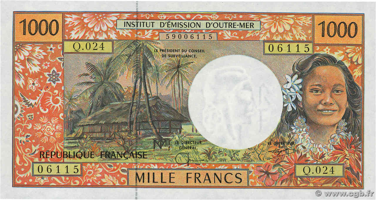 1000 Francs POLYNÉSIE, TERRITOIRES D OUTRE MER  1996 P.02g NEUF