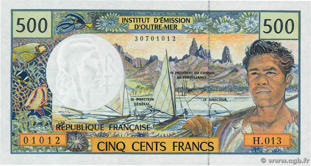 500 Francs FRENCH PACIFIC TERRITORIES  2000 P.01f UNC