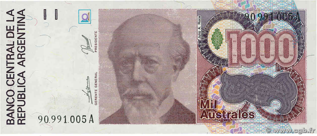 1000 Australes ARGENTINE  1988 P.329a NEUF