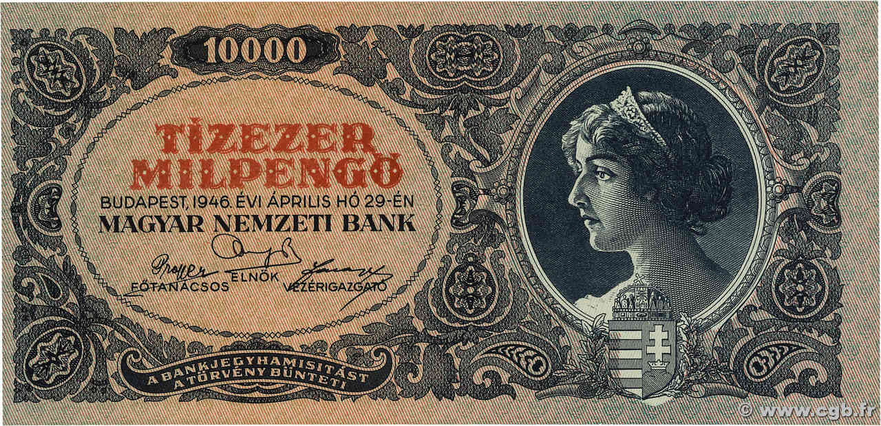 10000 Milpengö HONGRIE  1946 P.126 pr.NEUF