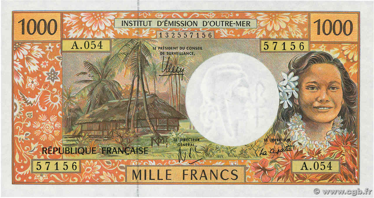 1000 Francs FRENCH PACIFIC TERRITORIES  2010 P.02m fST+