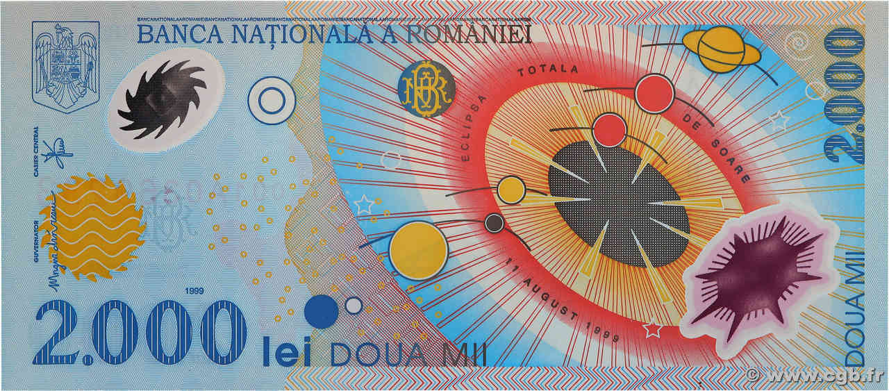 2000 Lei ROMANIA  1999 P.111b UNC