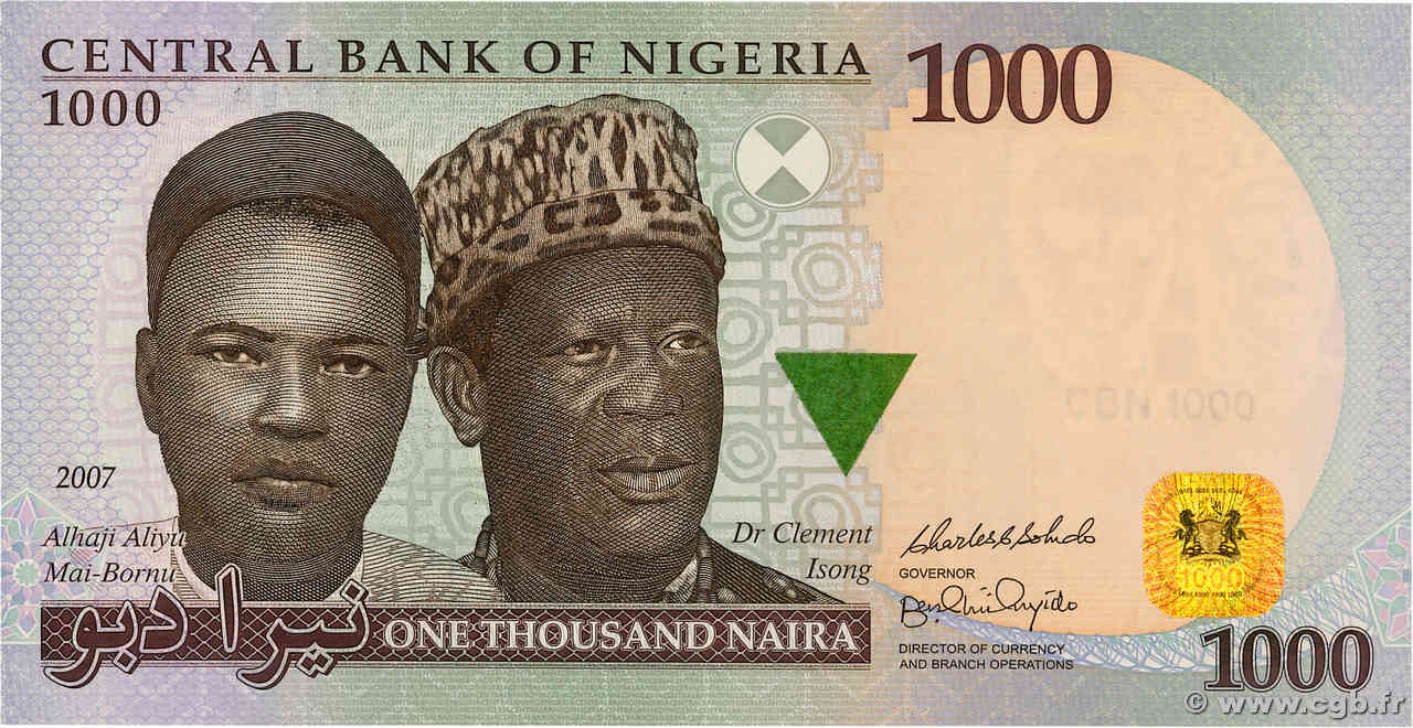 1000 Naira NIGERIA  2007 P.36c ST