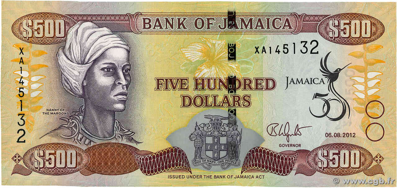 500 Dollars Commémoratif JAMAICA  2012 P.91 UNC