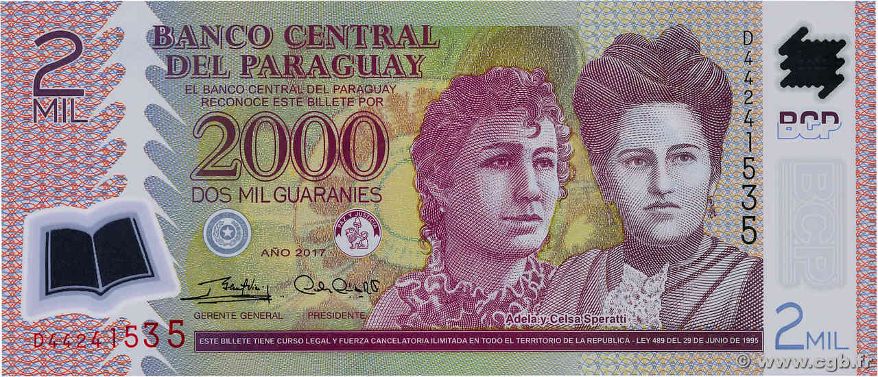 2000 Guaranies PARAGUAY  2017 P.228b NEUF