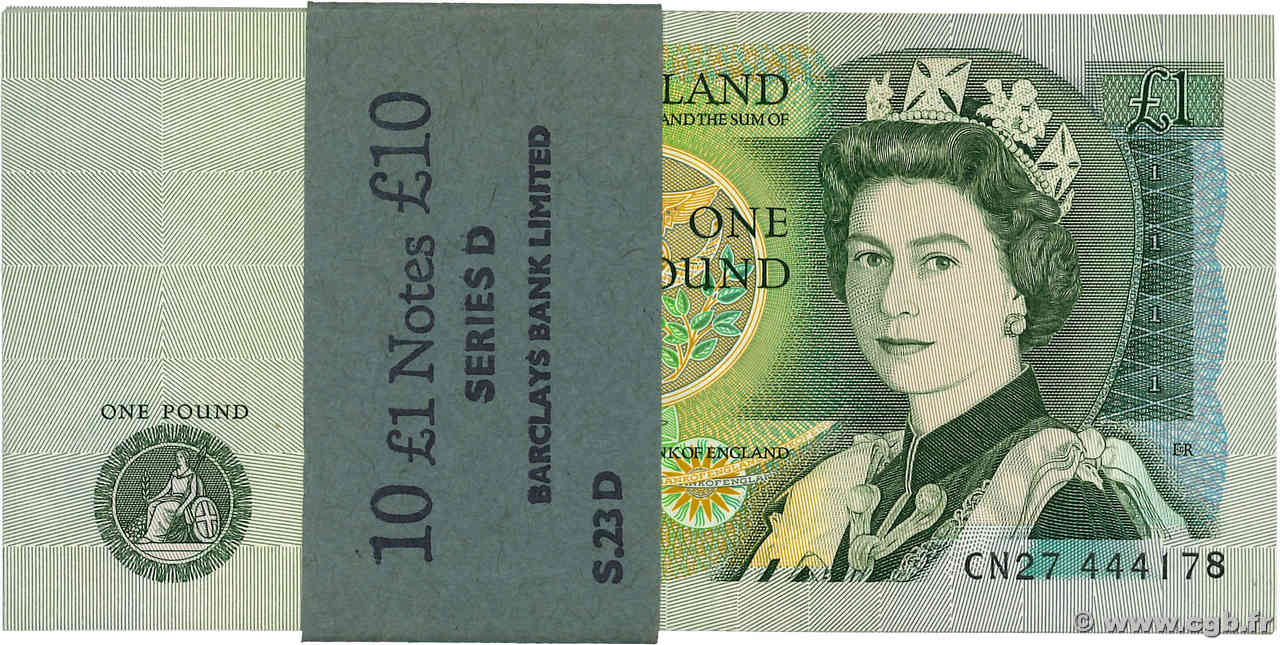 1 Pound Liasse ENGLAND  1981 P.377b UNC