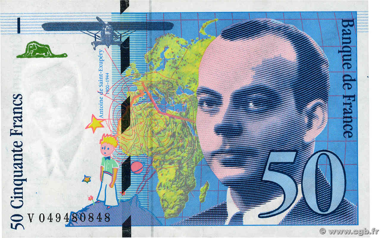 50 Francs SAINT-EXUPÉRY modifié FRANCIA  1999 F.73.05 BB