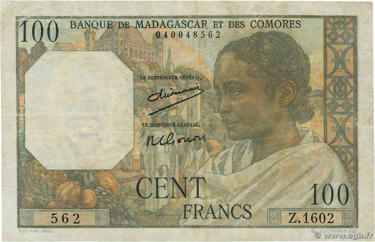 100 Francs MADAGASKAR  1950 P.046a S