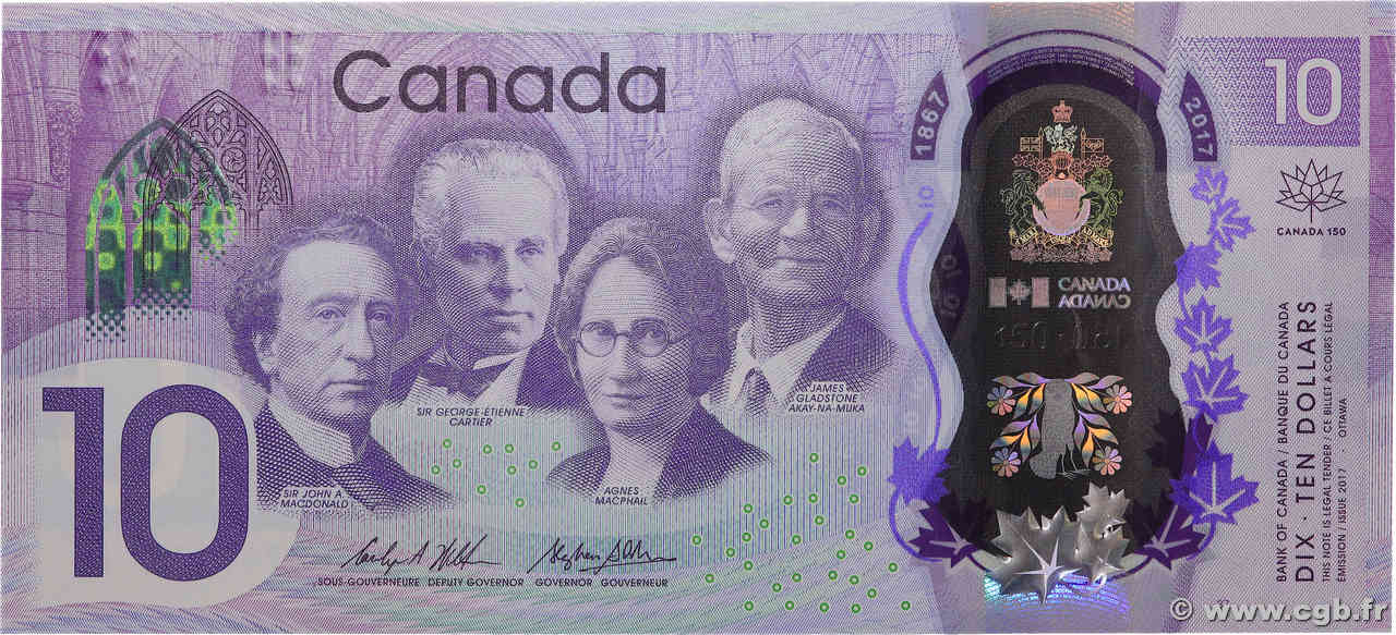 10 Dollars Commémoratif CANADA  2017 P.112 AU