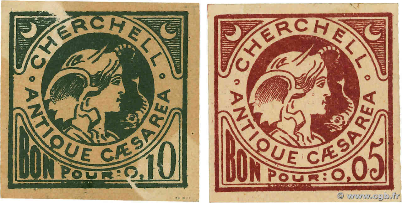 5 et 10 Centimes Lot ARGELIA Cherchell 1916 K.207 et K.208 EBC