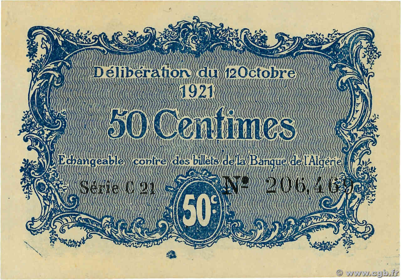 50 Centimes ALGÉRIE Constantine 1921 JP.140.33 pr.NEUF