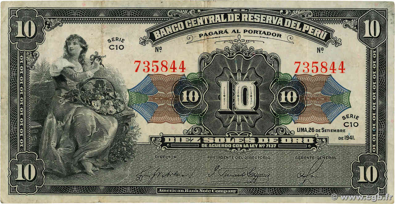 5 Soles PÉROU  1941 P.066Aa TTB