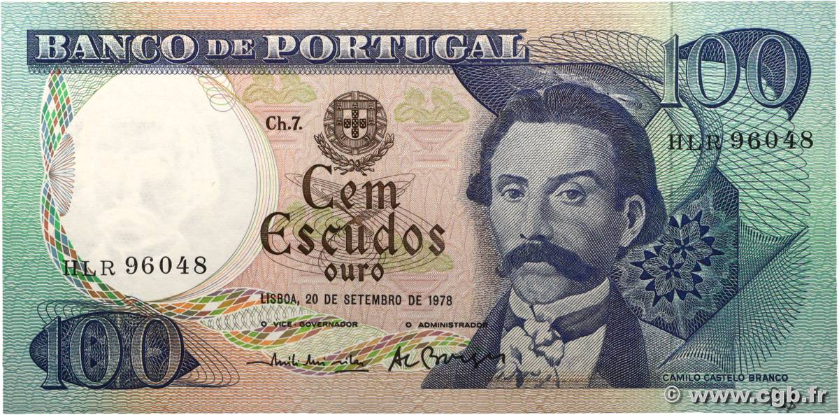 100 Escudos PORTUGAL  1978 P.169b NEUF