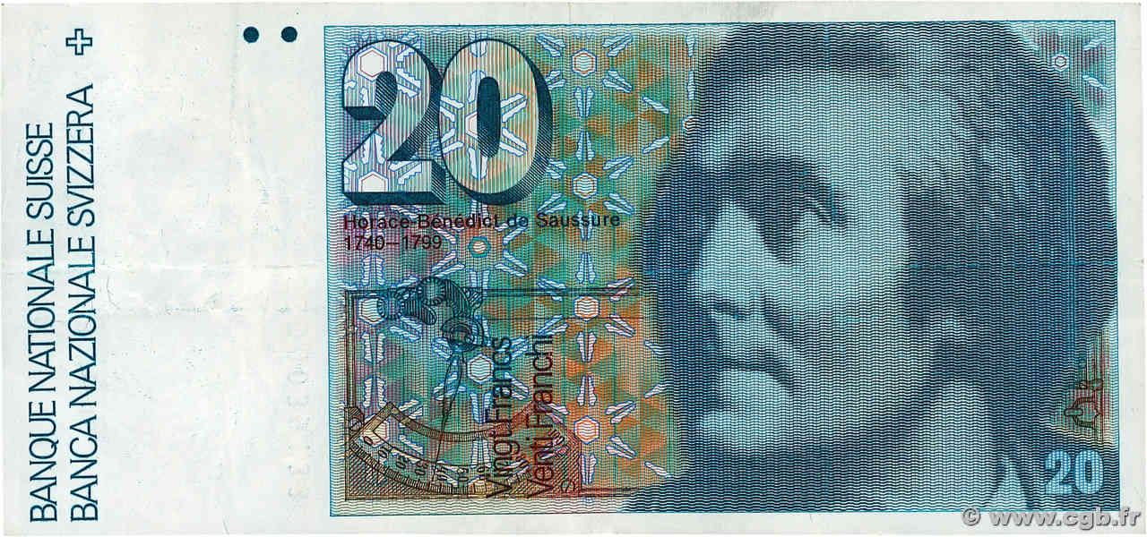 20 Francs SUISSE  1983 P.55e TTB