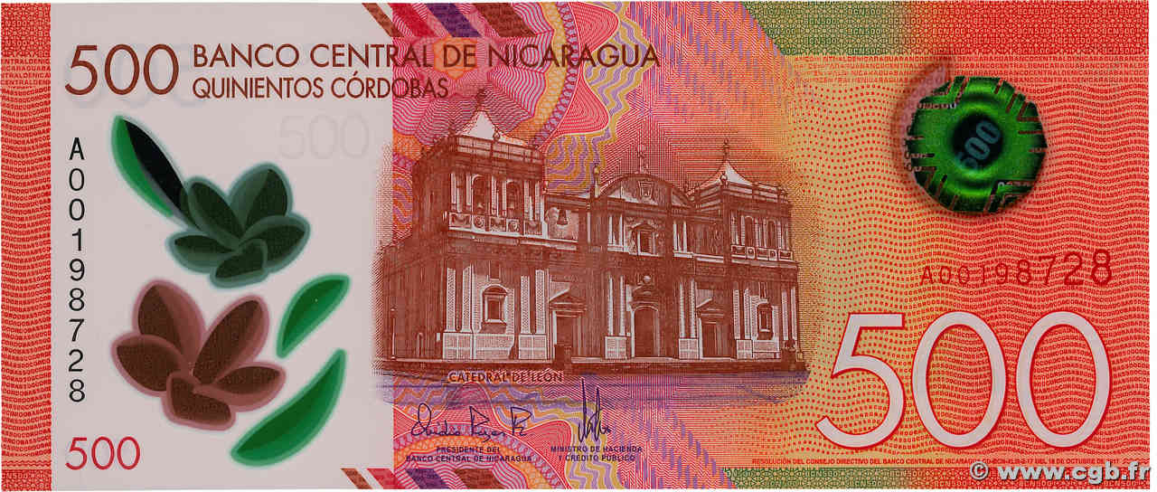 500 Cordobas NICARAGUA  2017 P.217 NEUF