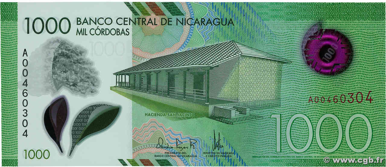 1000 Cordobas NICARAGUA  2017 P.218 NEUF