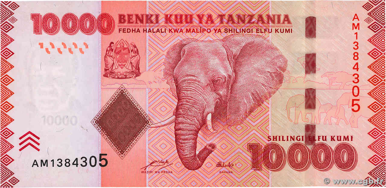 10000 Shilingi TANZANIE  2010 P.44a NEUF