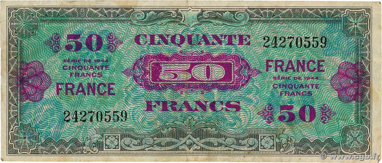 50 Francs FRANCE FRANCE  1945 VF.24.01 F