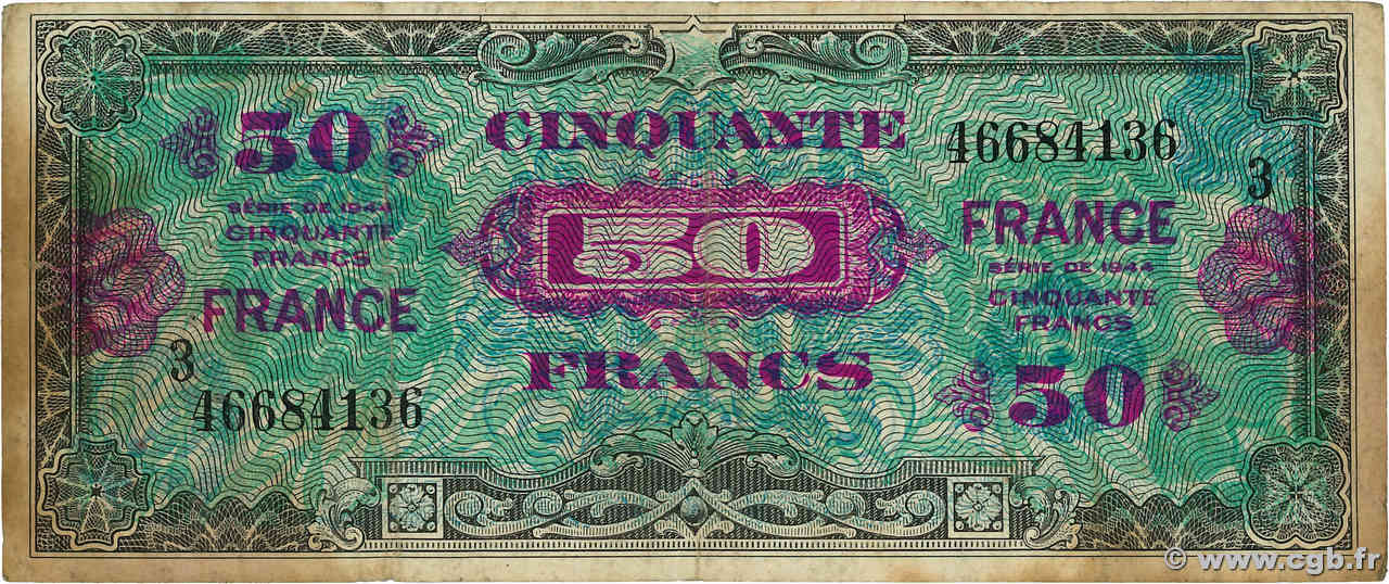 50 Francs FRANCE FRANKREICH  1945 VF.24.03 S